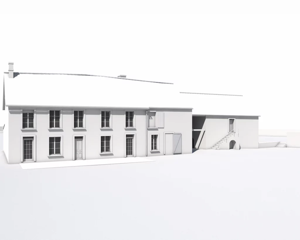 Maquette numérique BIM d'un bien à rénover.