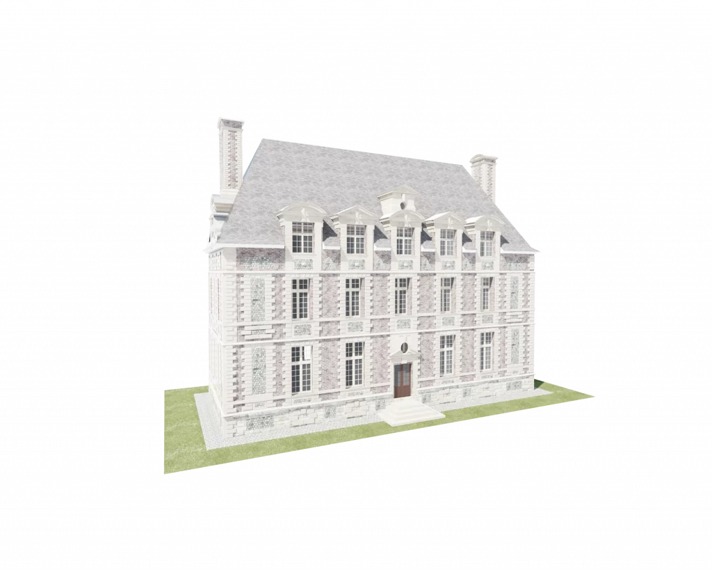Maquette numérique BIM de l'intérieur d'un château.