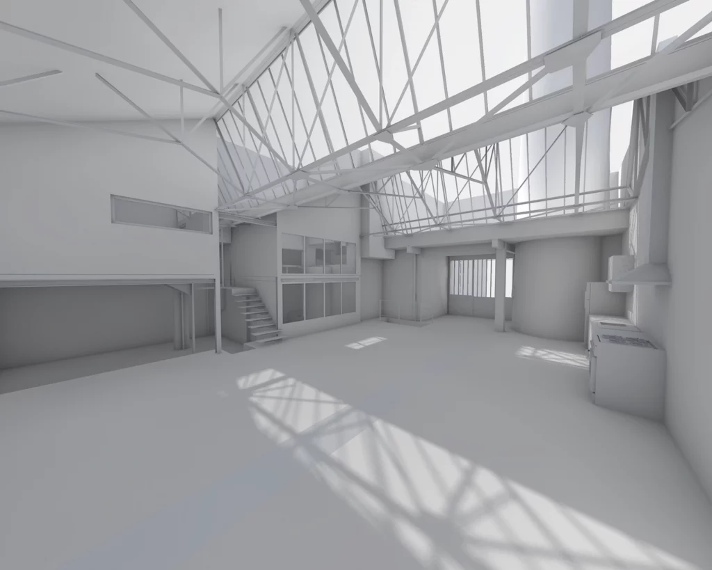 Maquette numérique BIM d'un loft parisien.